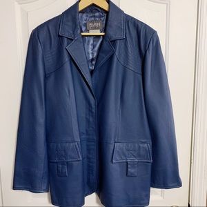 Wilsons Leather Rare 100% Genuine Blue Leather Jacket